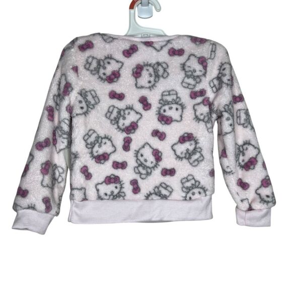NEW Hello Kitty by Sanrio Fuzzy Pullover Sweater Toddler Girls 3T Pink & White - Picture 6 of 7